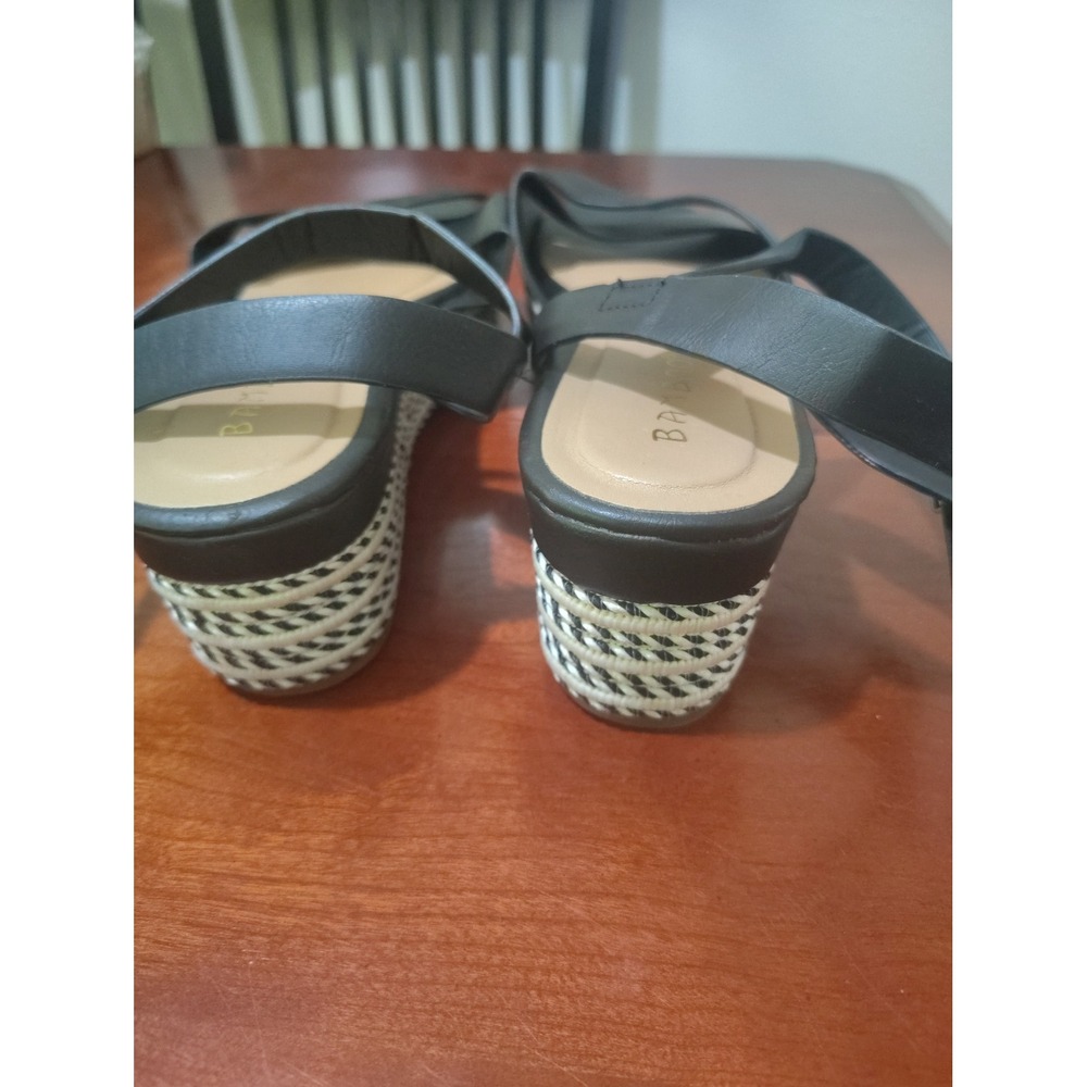 Bamboo Infinity-38 S Womens Black Espadrille Platform Wedge Sandals Size 9 - Picture 6 of 8